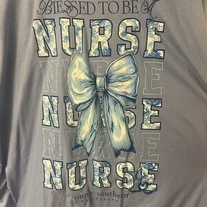 NWT Simply Southern "Blessed To Be A Nurse" Long Sleeve Tee 2XL XXL Nursing‎